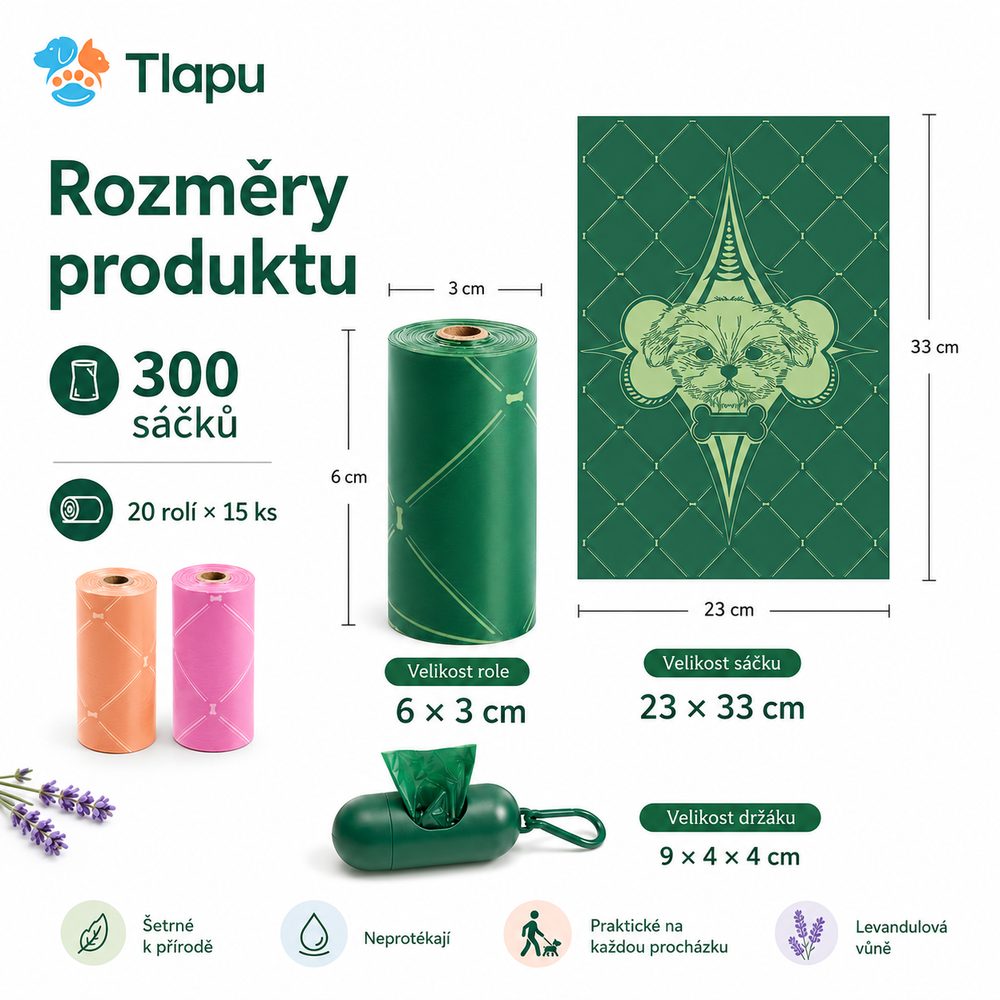 Sáčky na psí exkrementy – 300 ks